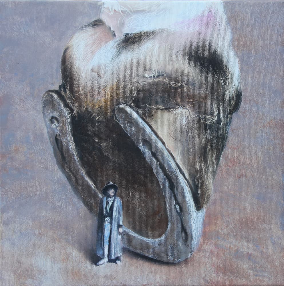 Giant Hoof Tiny Man by Rudolf Kosow — canvas wall art