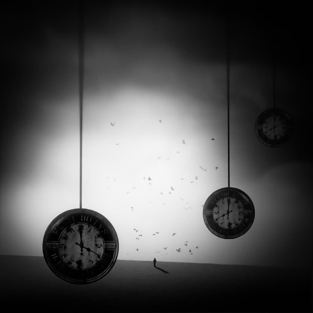 Surreal Clocks Landscape by Nic Keller — canvas wall art