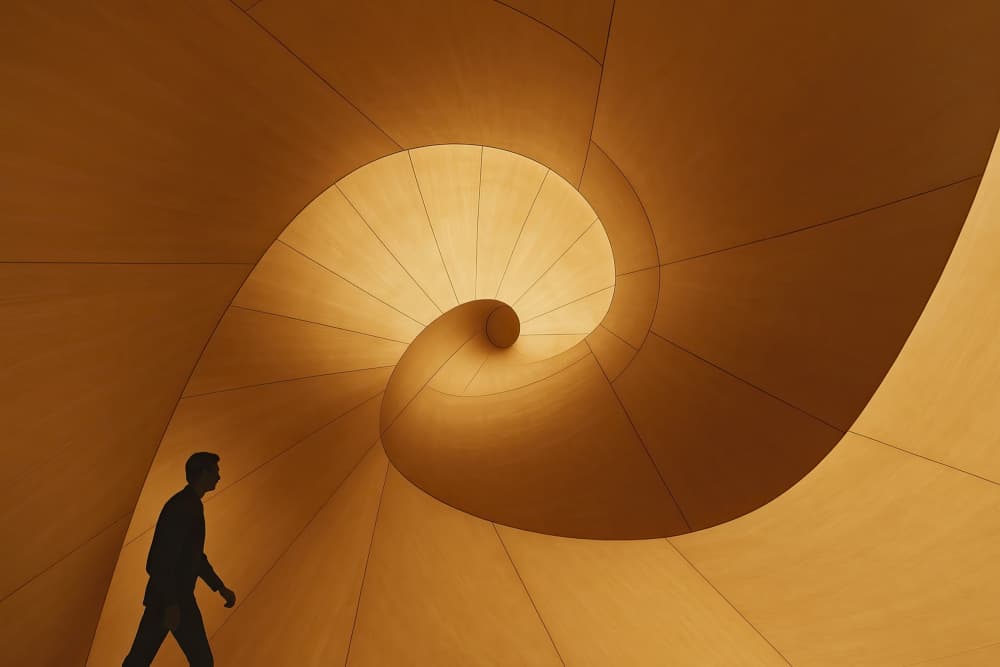 Golden Spiral Journey by X-FlyingKN — canvas wall art