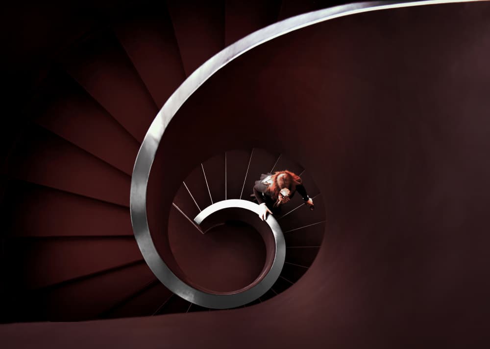 Spiral Staircase Descent by Jorge Pimenta — canvas wall art