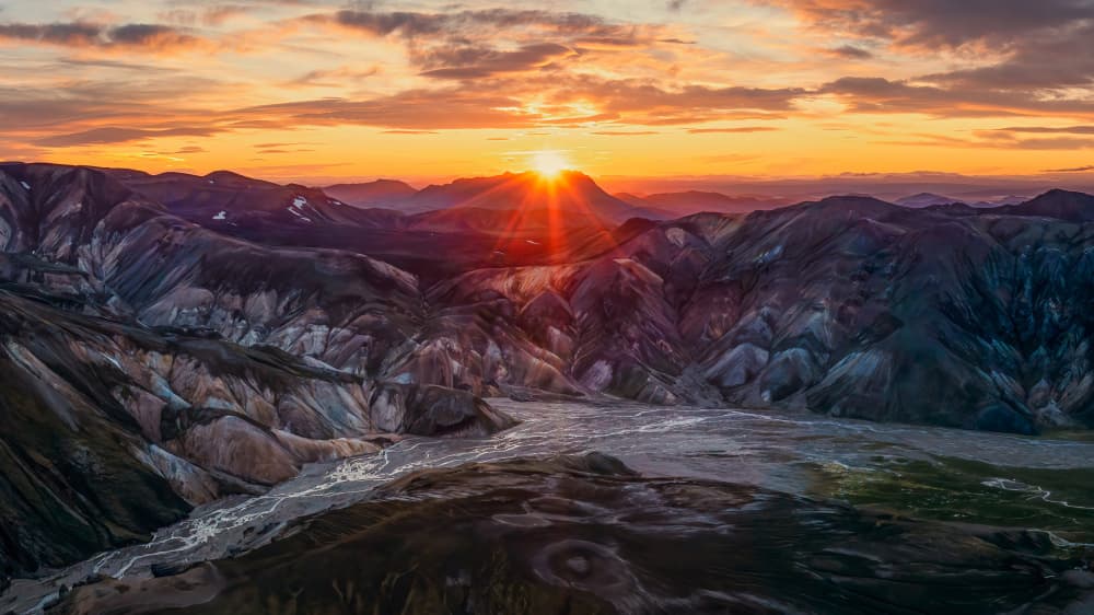 Colorful Mountain Sunset by John J. Chen — canvas wall art