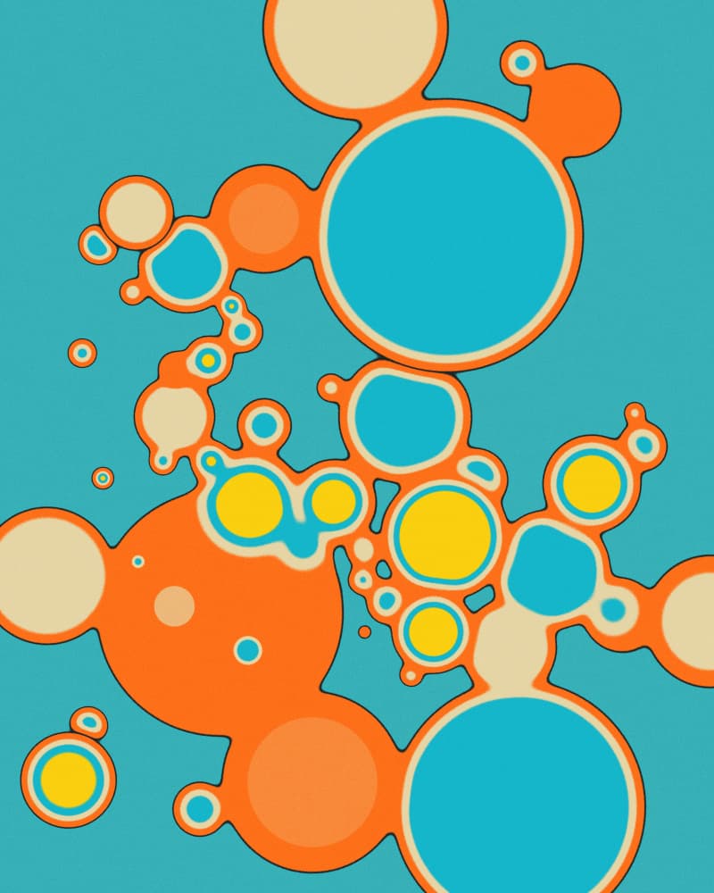 Connected Colorful Circles by Jazzberry Blue — canvas wall art