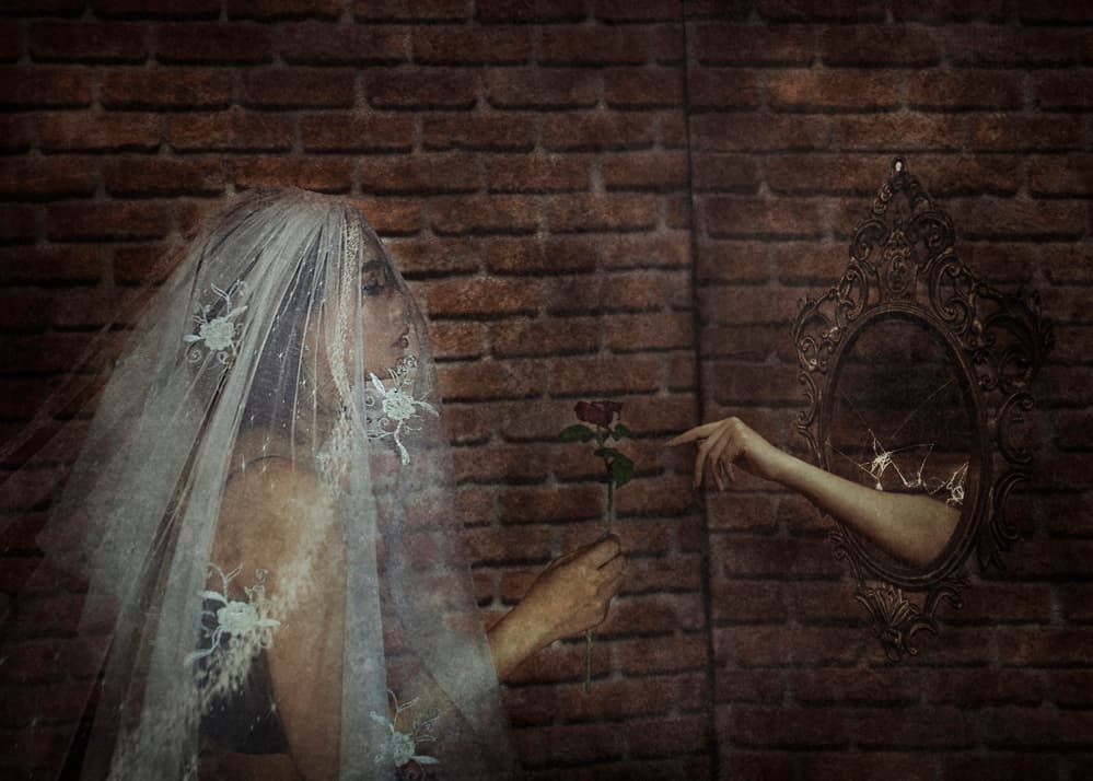 Gothic Bride Broken Mirror by Djayent Abdillah — canvas wall art