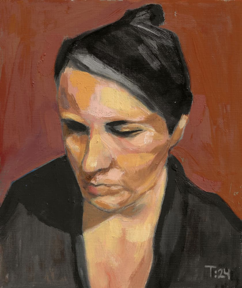 Pensive Woman Portrait by Tore Bahnson — canvas wall art