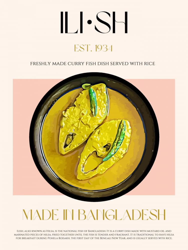 Ilish Fish Curry Dish by Nazma Khokhar — canvas wall art