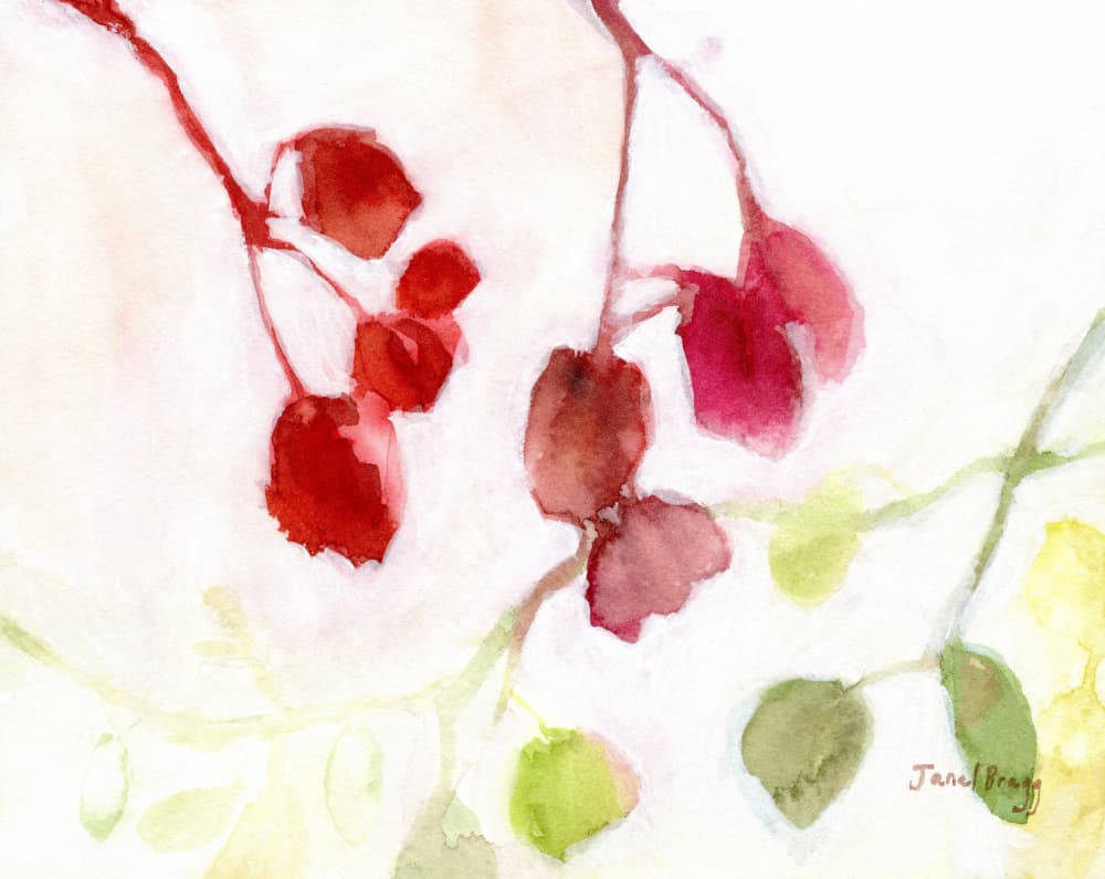 Seasonal Watercolor Foliage by Janel Bragg — canvas wall art