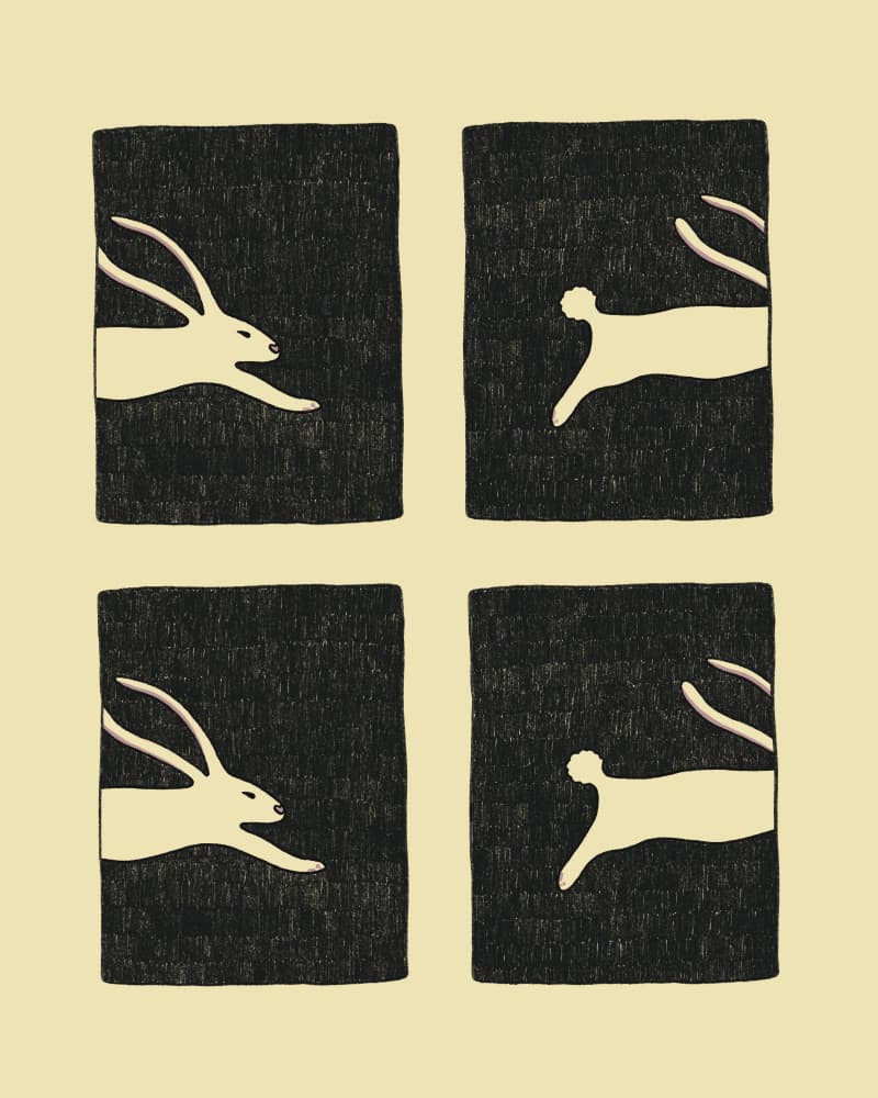 Running Rabbits Art by Marina Alaburic — canvas wall art