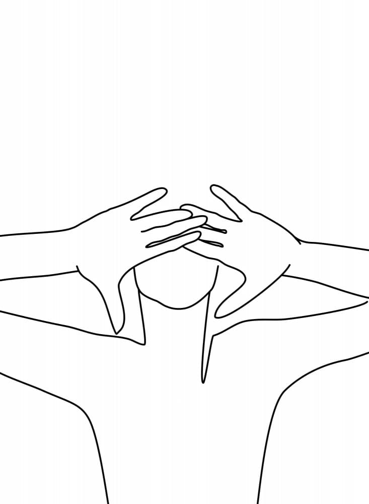 Hiding Behind Hands by Rosana Laiz Blursbyai — canvas wall art