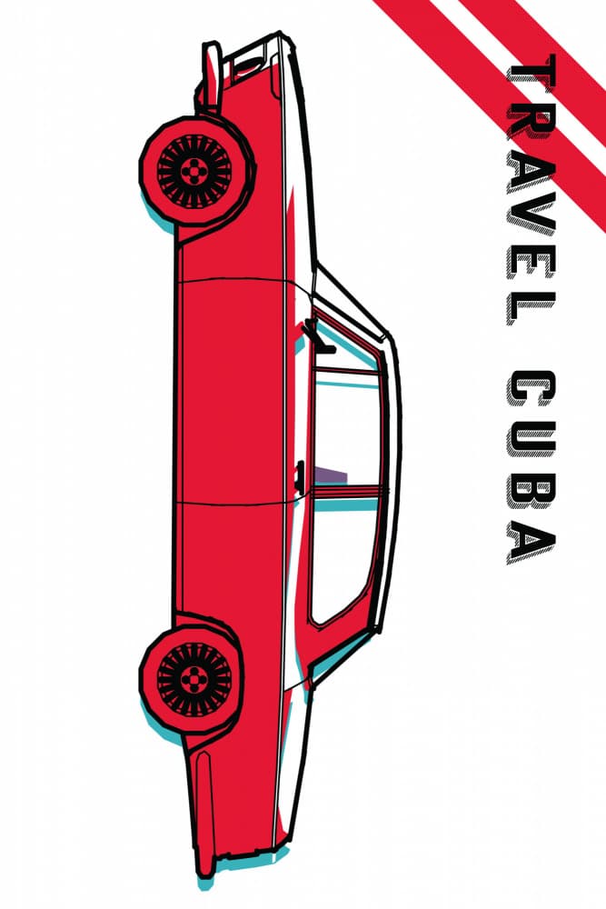 Classic Cuba Travel Car by jay stanley — canvas wall art