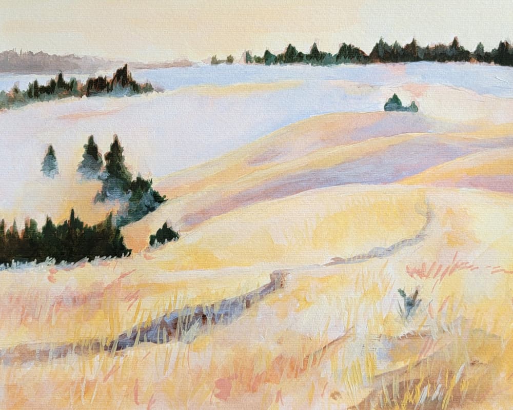 Peaceful Golden Fields by Claire Whitehead — canvas wall art