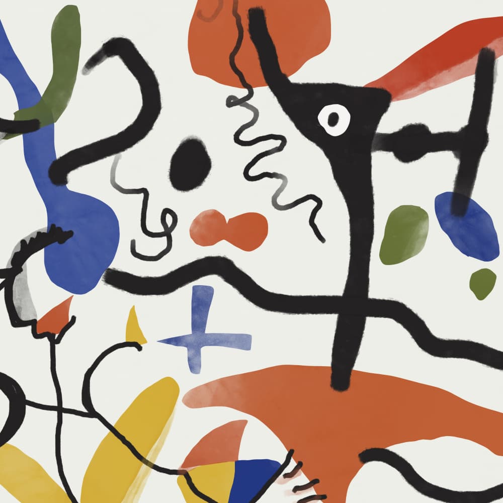 Whimsical Abstract Shapes by Little Dean — canvas wall art