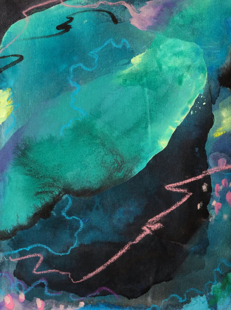 Deep Teal Organic Flow by Anastasiya Devochkina — canvas wall art