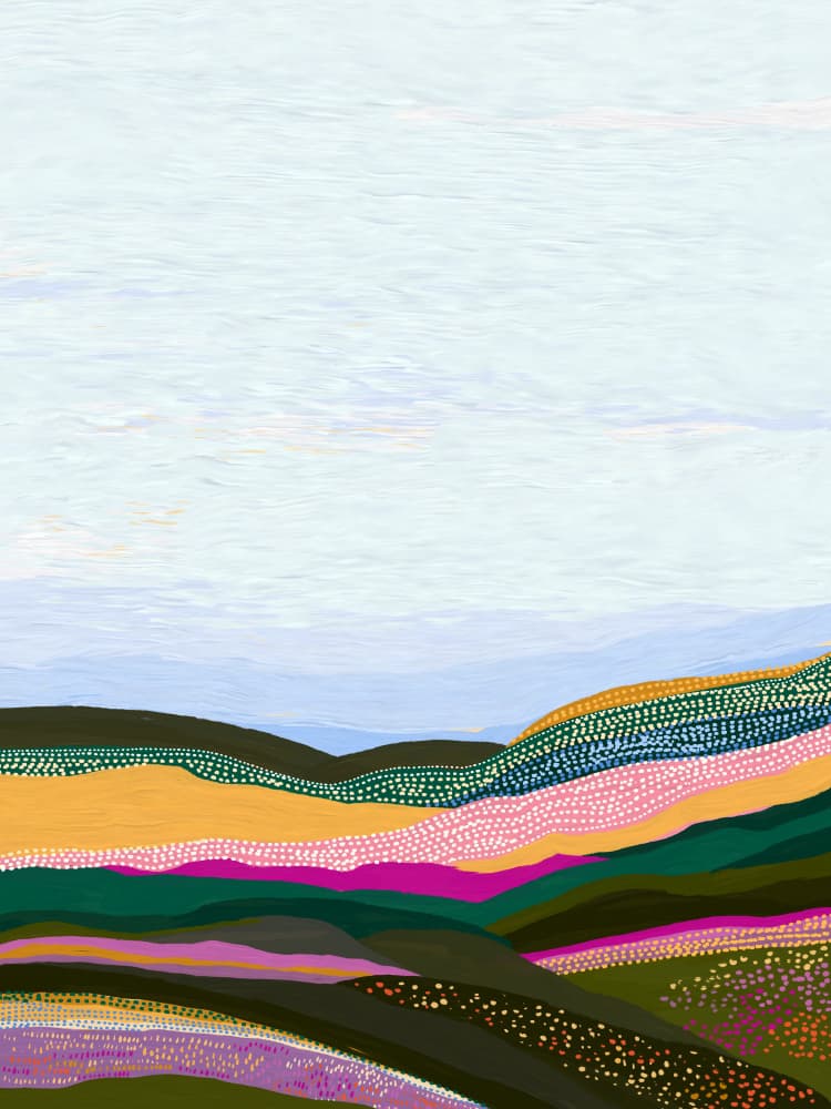 Vibrant Landscape Layers by Josie George — canvas wall art