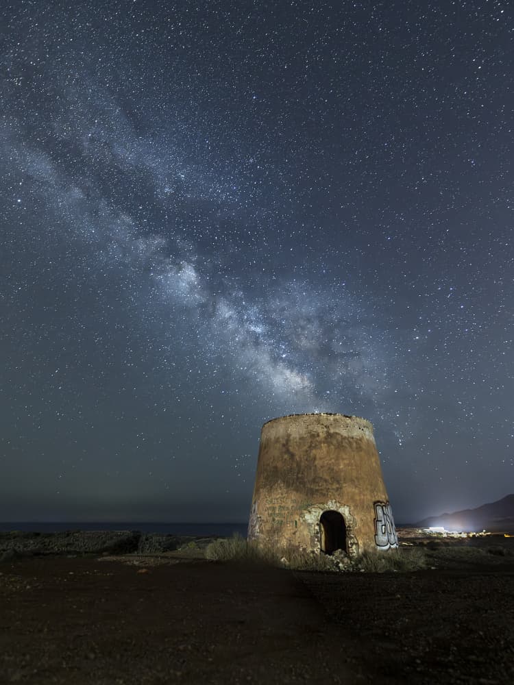 Milky Way Over Ancient Tower by Manuel Jose Guillen Abad — canvas wall art