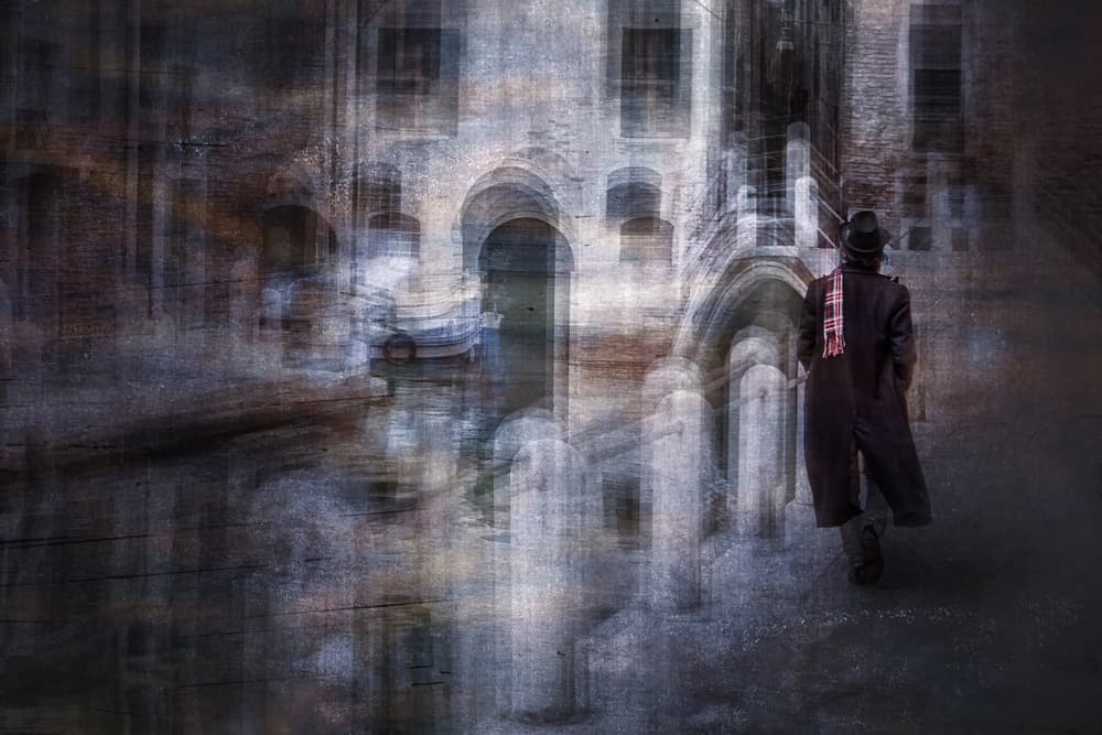 Mysterious Man in Venice by Ute Scherhag — canvas wall art
