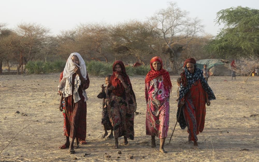 African Women Walking by Elena Molina — canvas wall art