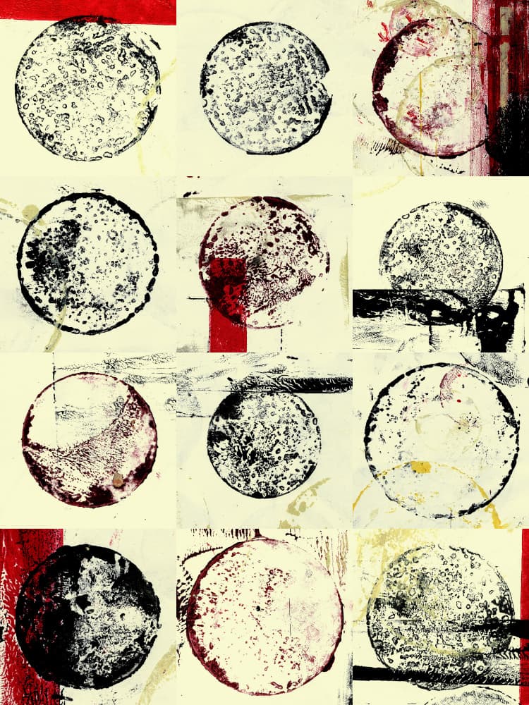 Abstract Gritty Circles by Petr Strnad — canvas wall art