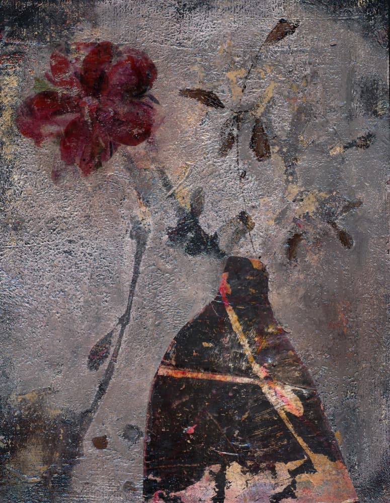 Moody Red Flowers by Lena Ru — canvas wall art