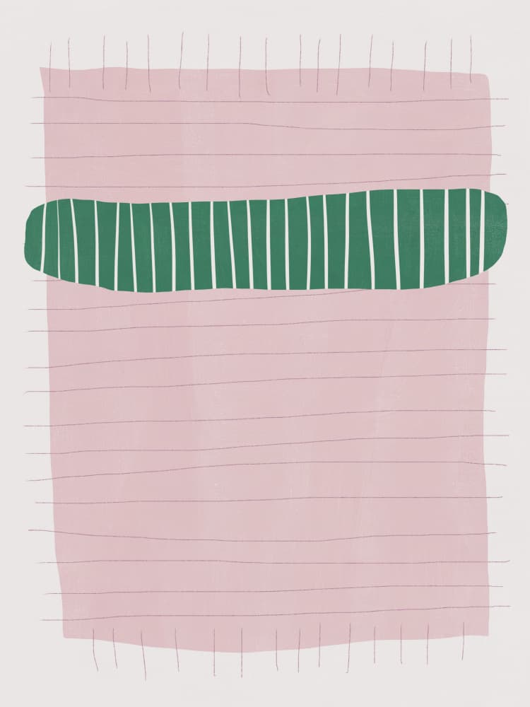 Gentle Green Stripe Abstract by Little Dean — canvas wall art