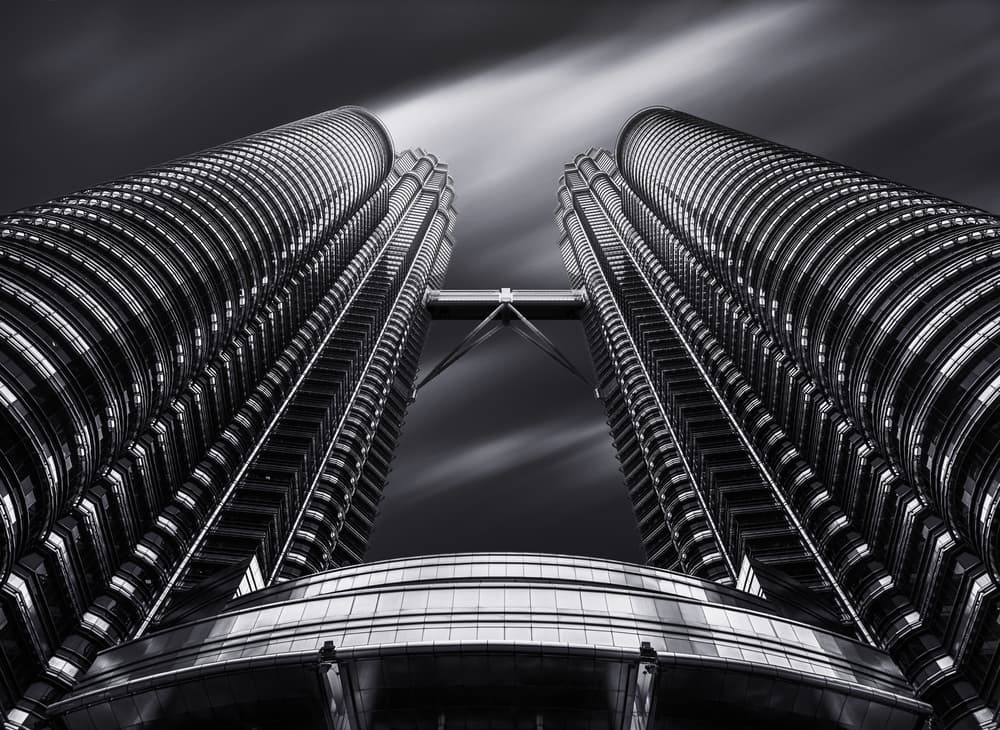 Skyward Twin Towers by Antoni Figueras — canvas wall art