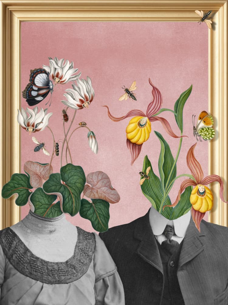 Surreal Floral Couple by Marja van den Hurk — canvas wall art