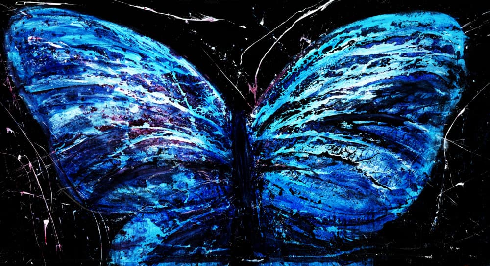 Vibrant Blue Butterfly by RodMacIver — canvas wall art
