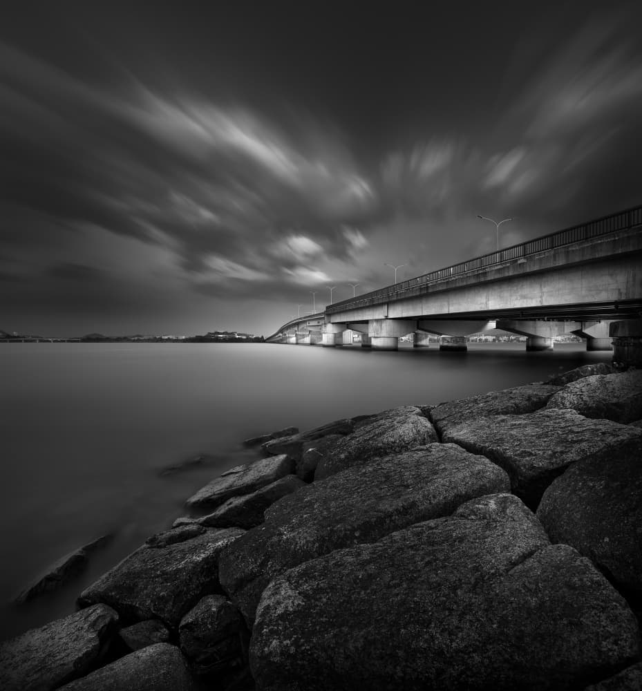 Dramatic Bridge Evening Sky by Yoshihiko Wada — canvas wall art