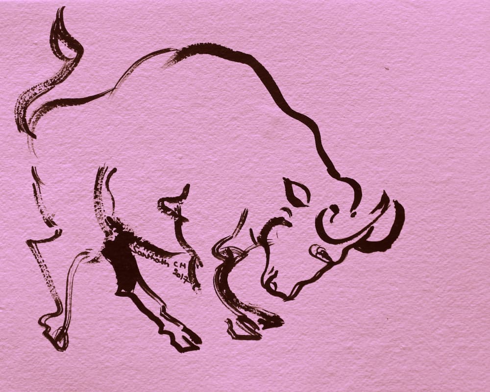 Dynamic Ink Bull by Santhosh ch — canvas wall art