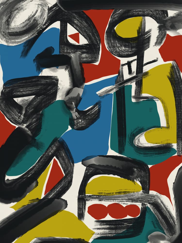 Modern Abstract Figures by Little Dean — canvas wall art