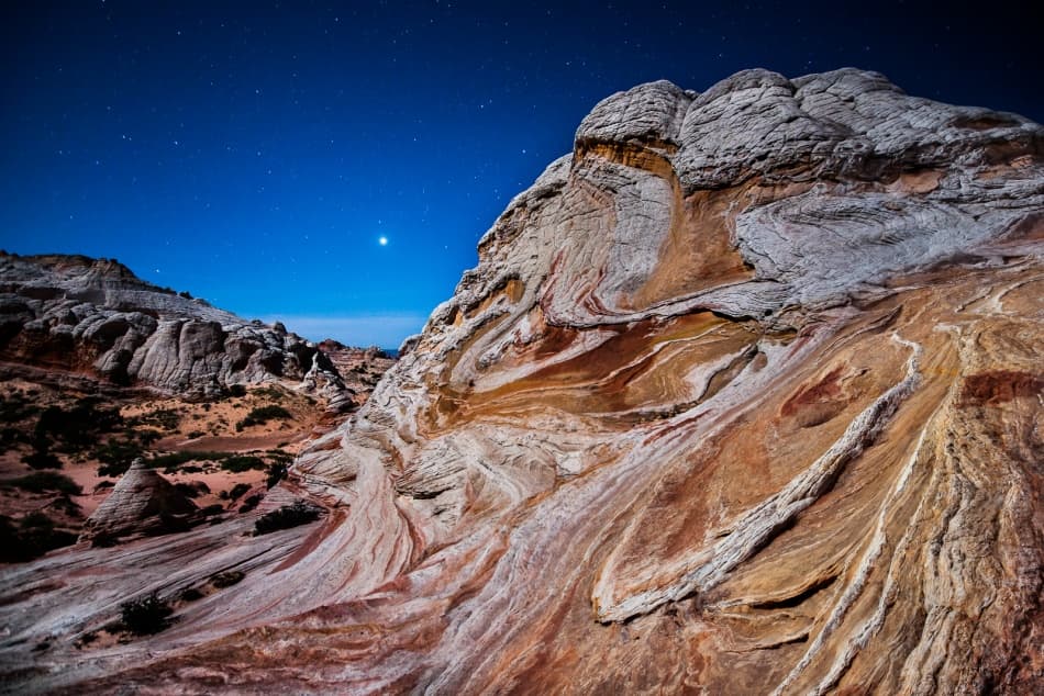 Desert Rocks Night Sky by John Fan — canvas wall art