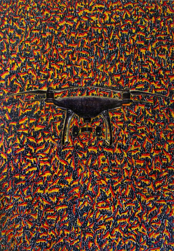 German Flag Drone by Anton Terziev — canvas wall art