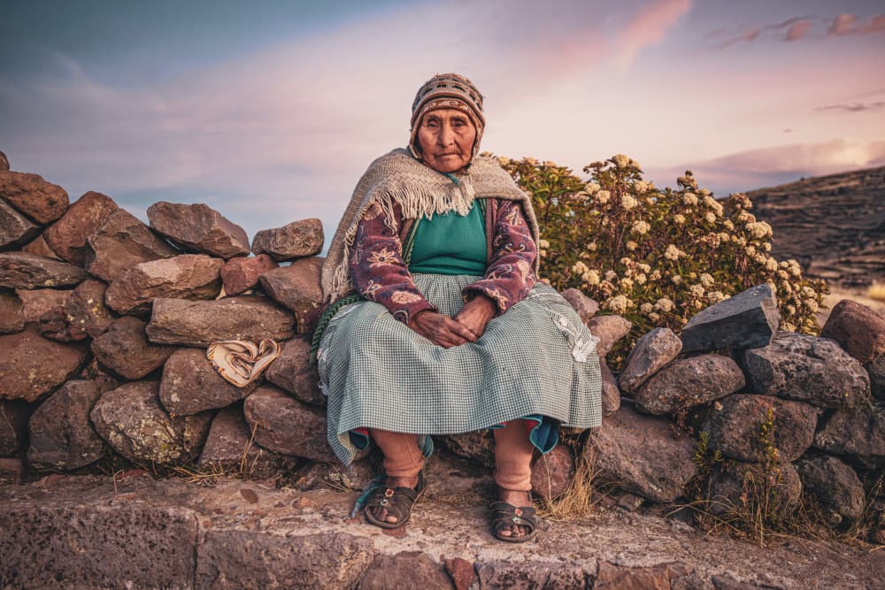 Andean Woman Portrait by Marco Tagliarino — canvas wall art