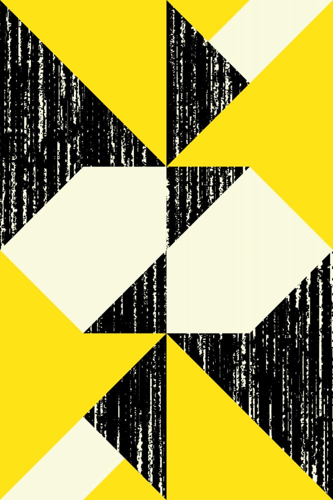 Yellow Black Geometric Pattern by Petr Strnad — canvas wall art