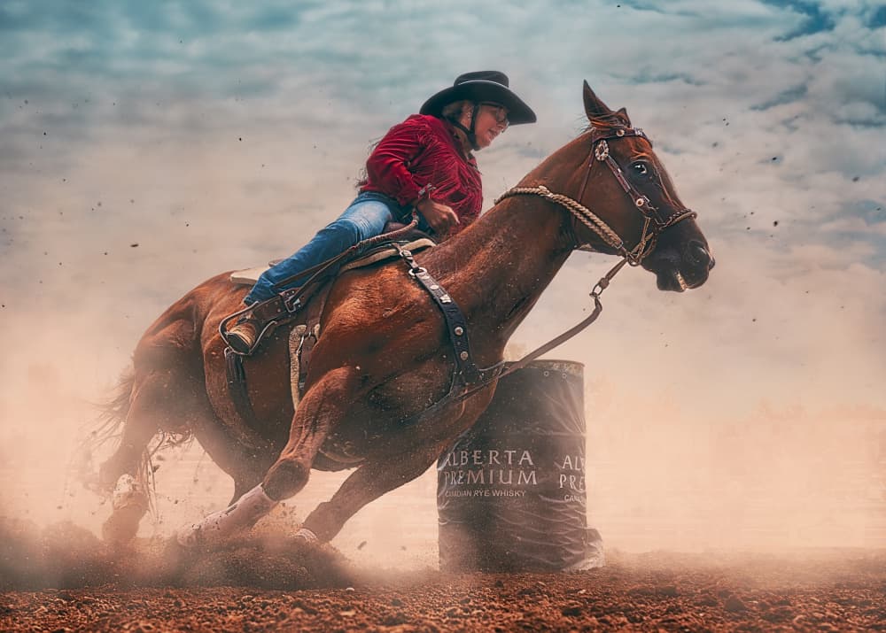 Dusty Barrel Racing by Ben.C.L — canvas wall art