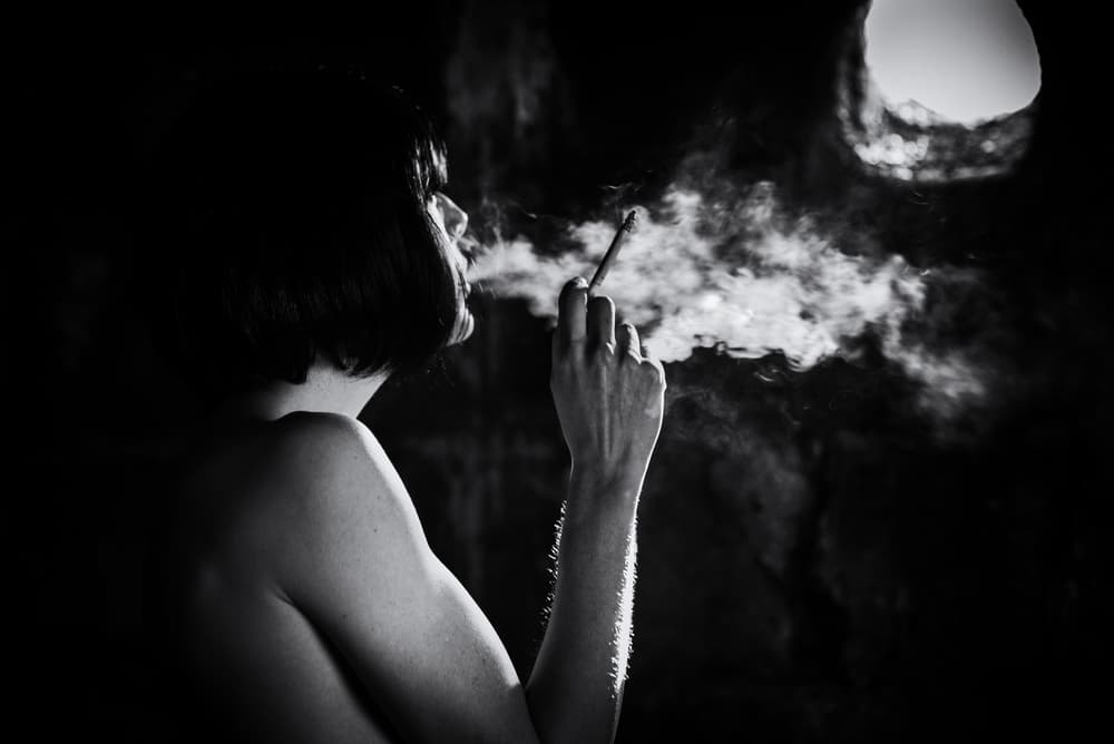 Mysterious Smoking Profile by Colin Dixon — canvas wall art