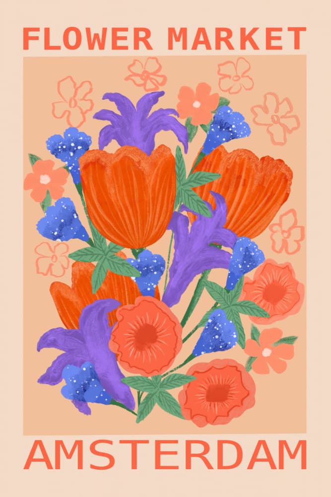 Amsterdam Flower Market by Aliya Putrus — canvas wall art
