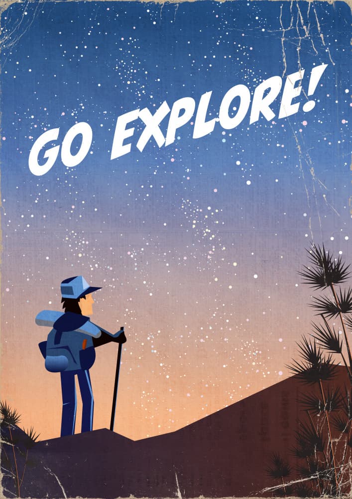 Go Explore Under Stars by Nicholas — canvas wall art