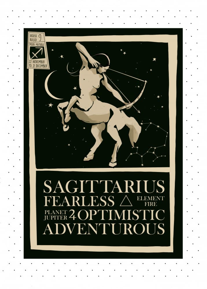 Sagittarius Zodiac Archer by Dion Gem — canvas wall art