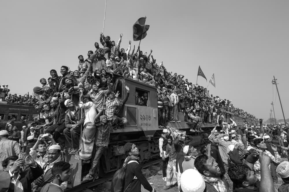 Overloaded Train Celebration by Azim Khan Ronnie — canvas wall art