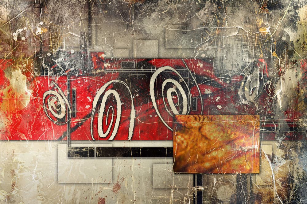Abstract Red Spirals by Rafal Kulik — canvas wall art