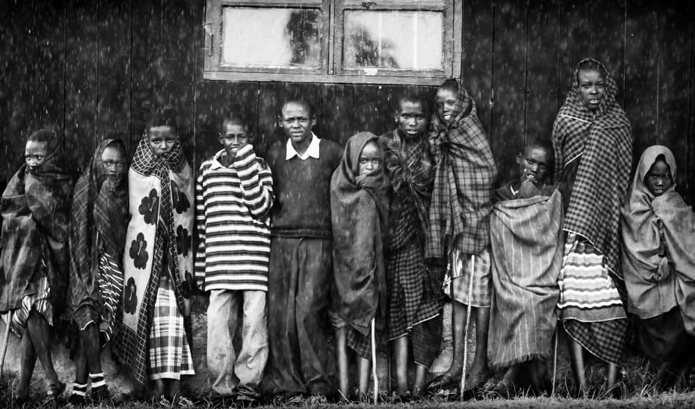 Maasai Children Portrait by Goran Jovic — canvas wall art