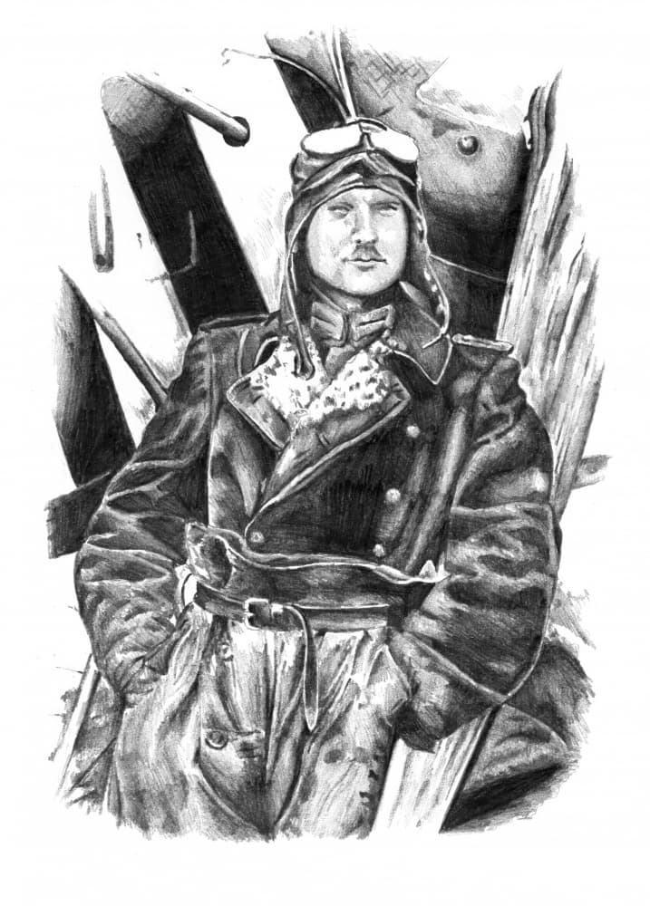 Vintage Pilot Portrait by Kulik — canvas wall art