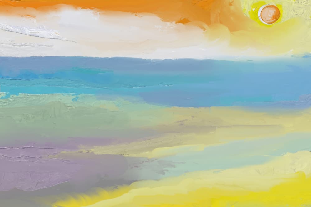 Vibrant Abstract Beach Painting by Josie George — canvas wall art