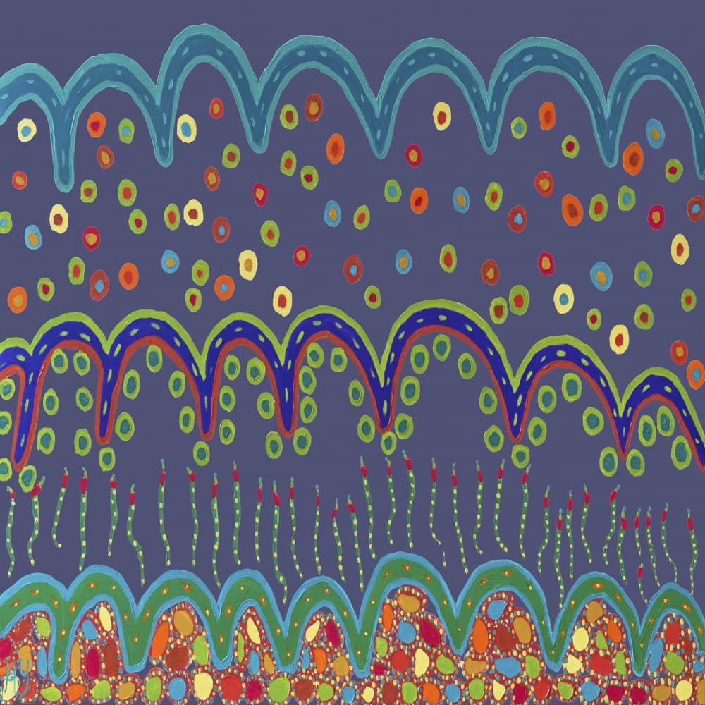 Colorful Wavy Dots by Helen Joynson — canvas wall art