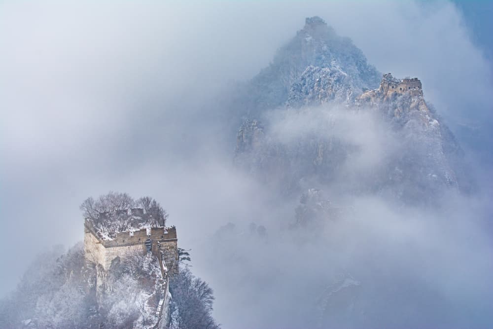 Ancient Wall Winter Mist by Simoon — canvas wall art