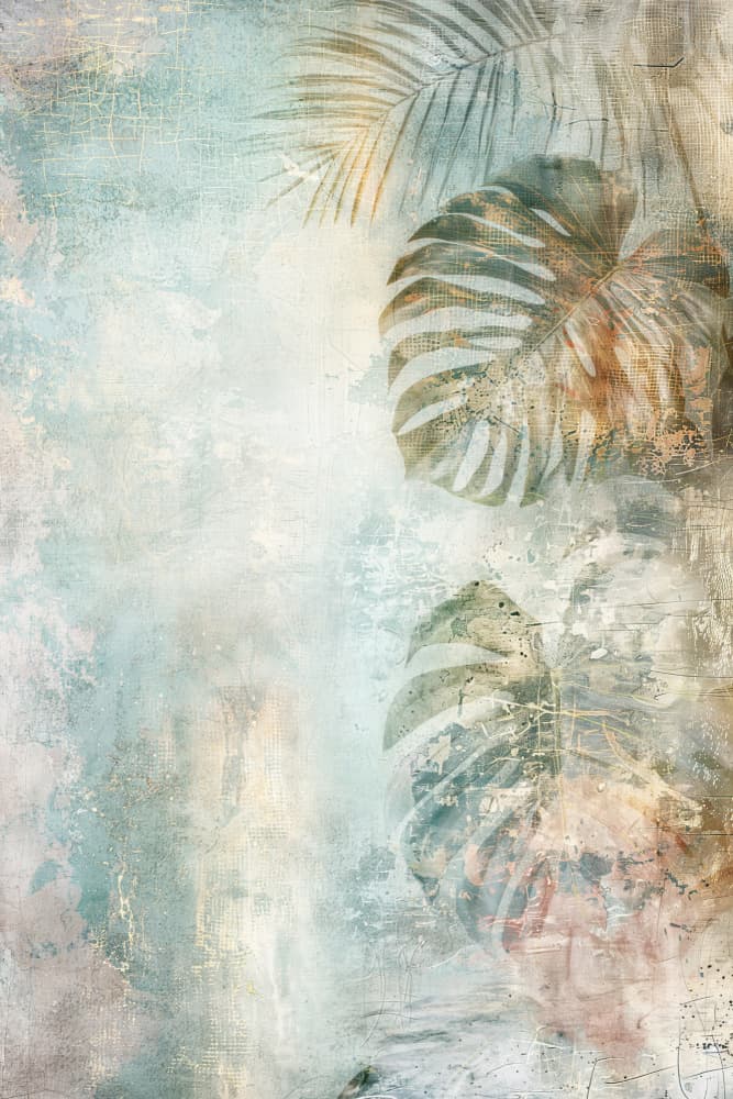 Faded Tropical Leaves by Rafal Kulik — canvas wall art