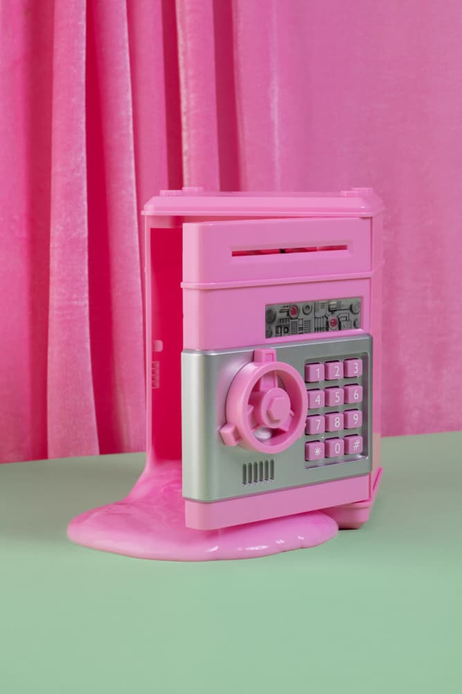 Bubblegum Money Safe by Julia Ramiro — canvas wall art