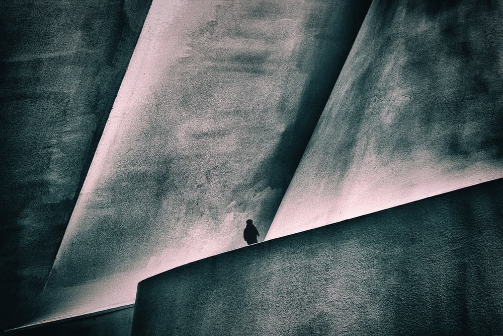 Solitary Figure Architecture by Hans-Wolfgang Hawerkamp — canvas wall art