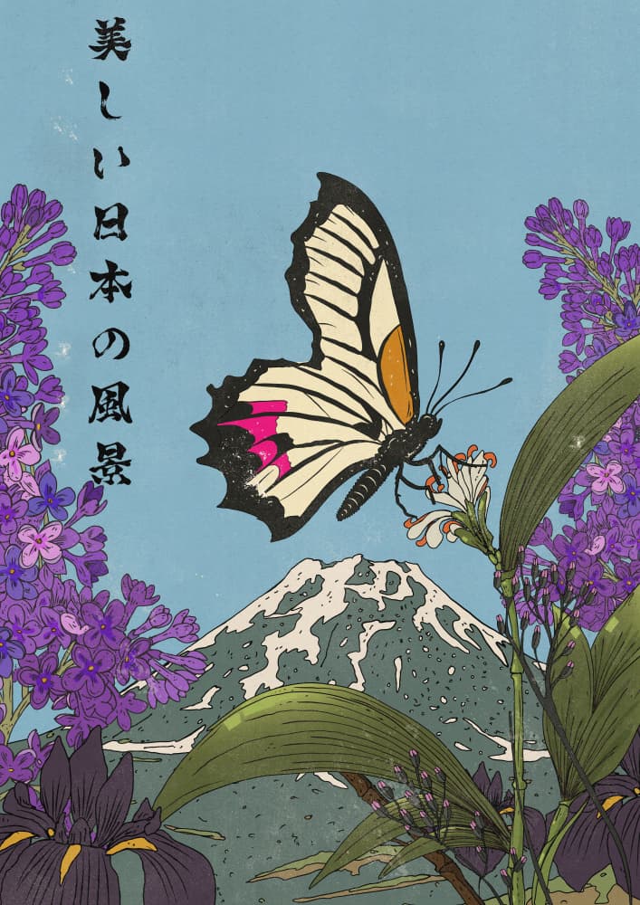 Beautiful Japan Butterfly by Nicholas — canvas wall art