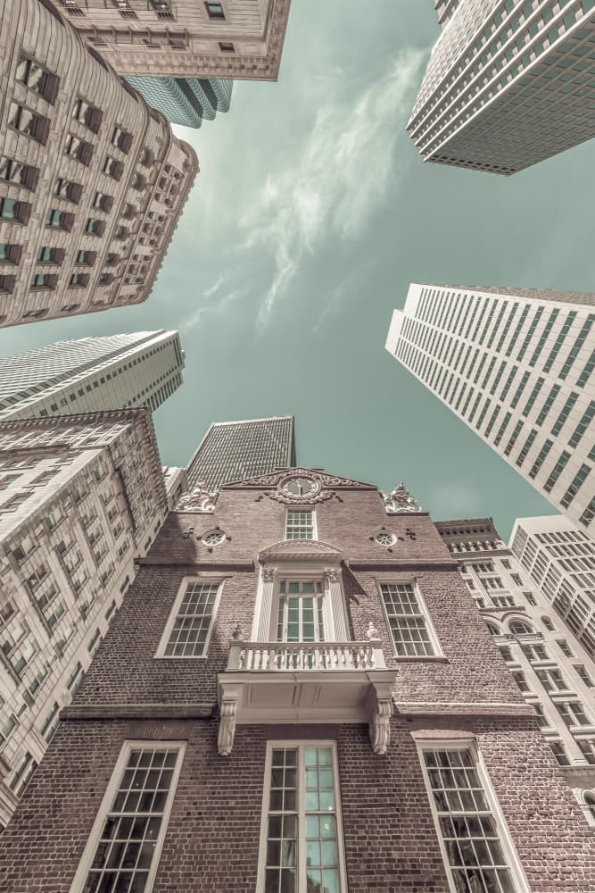 Boston Historic Skyward View by Melanie Viola — canvas wall art